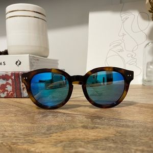 TOMS tortoise blue mirrored sunglasses